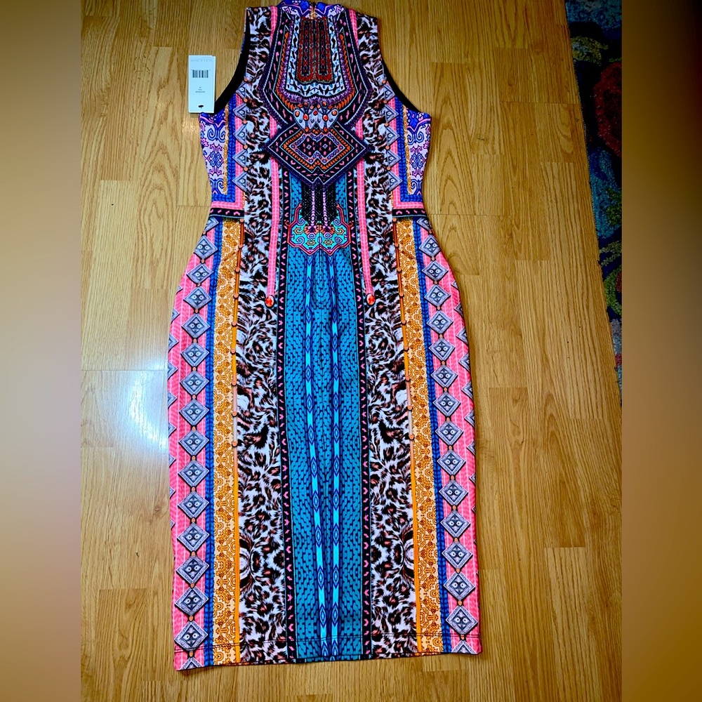 #10 🆕 Hale Bob multi color and animal print Jersey dress size Med